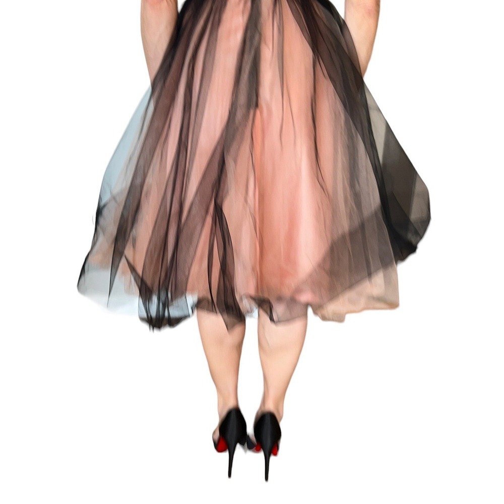 Georges Hobeika Runway Black Pink Sleeveless Tulle Party Cocktail Dress 36 - Picture 10 of 13